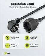 GOOBAY μπαλαντέζα προέκταση ρεύματος 93095, schuko, 3x 1.5mm², 10m, μαύρη - Image 2