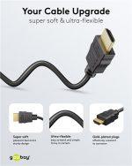 GOOBAY καλώδιο HDMI 80105 με Ethernet, soft, 4K/60Hz, 18 Gbps, 5m, μαύρο - Image 2