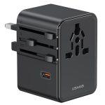 USAMS φορτιστής/αντάπτορας πρίζας CC310, 2x USB & 3x USB-C, universal, 70W, μαύρος