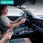 USAMS φορτιστής αυτοκινήτου CC322, USB & USB-C, 30W, πορτοκαλί - Image 4