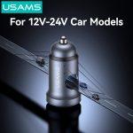 USAMS φορτιστής αυτοκινήτου CC322, USB & USB-C, 30W, πορτοκαλί - Image 5