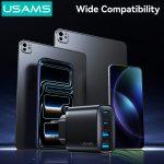 USAMS φορτιστής τοίχου CC330, 2x USB & 2x USB-C, 40W, GaN, μαύρος - Image 5