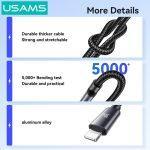 USAMS καλώδιο Lightning σε USB-C SJ770, 30W, 480Mbps, 1m, μαύρο - Image 2
