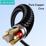 USAMS καλώδιο Lightning σε USB-C SJ770, 30W, 480Mbps, 1m, μαύρο - Image 4