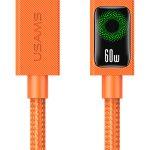 USAMS καλώδιο USB-C SJ773, 60W, 480Mbps, 1.2m, πορτοκαλί