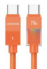 USAMS καλώδιο USB-C SJ775, 240W, 480Mbps, 1.2m, πορτοκαλί