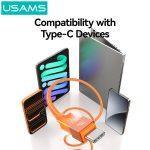 USAMS καλώδιο USB-C SJ775, 240W, 480Mbps, 1.2m, πορτοκαλί - Image 6
