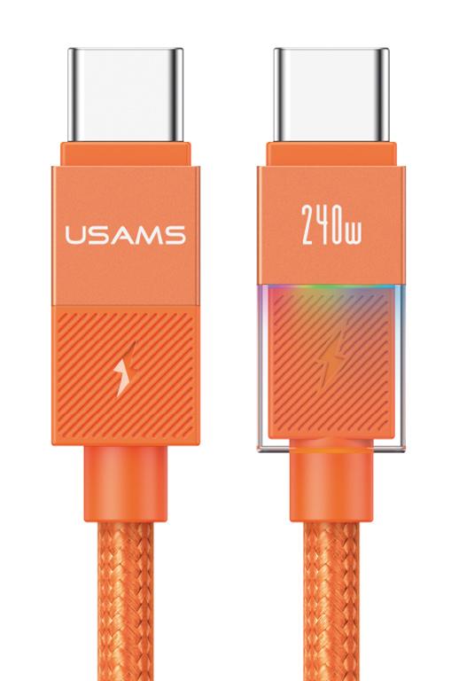 SJ775USB02 USAMS καλώδιο USB-C SJ775, 240W, 480Mbps, 1.2m, πορτοκαλί - Image 1