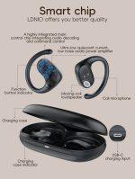 LDNIO earphones με θήκη φόρτισης T07, OWS Bone Conduction, 15mm, 60/500mAh, μαύρα - Image 3