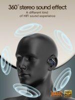 LDNIO earphones με θήκη φόρτισης T07, OWS Bone Conduction, 15mm, 60/500mAh, μαύρα - Image 4