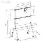 BRATECK βάση τηλεόρασης δαπέδου FS66-46F-01, 37-86", έως 80kg, με ράφι & ροδάκια - Image 5