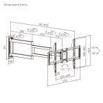 BRATECK επιτοίχια βάση τηλεόρασης LPA95-465XL, 37-86", έως 50kg, full motion - Image 6