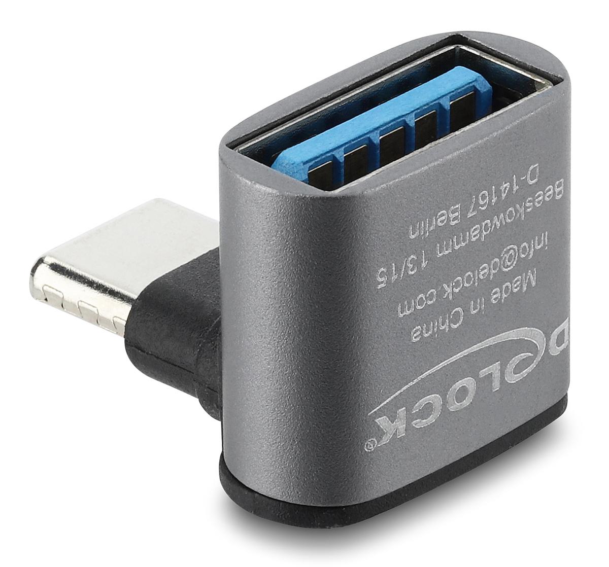67425 DELOCK αντάπτορας USB-C σε USB 67425, γωνιακός, 10Gbps, 60W, γκρι - Image 1
