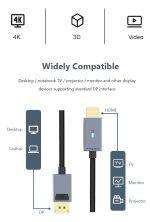 CABLETIME καλώδιο DisplayPort σε HDMI CT-AV585-P02G4K, 4K/30Hz, 1.8m, μαύρο - Image 4