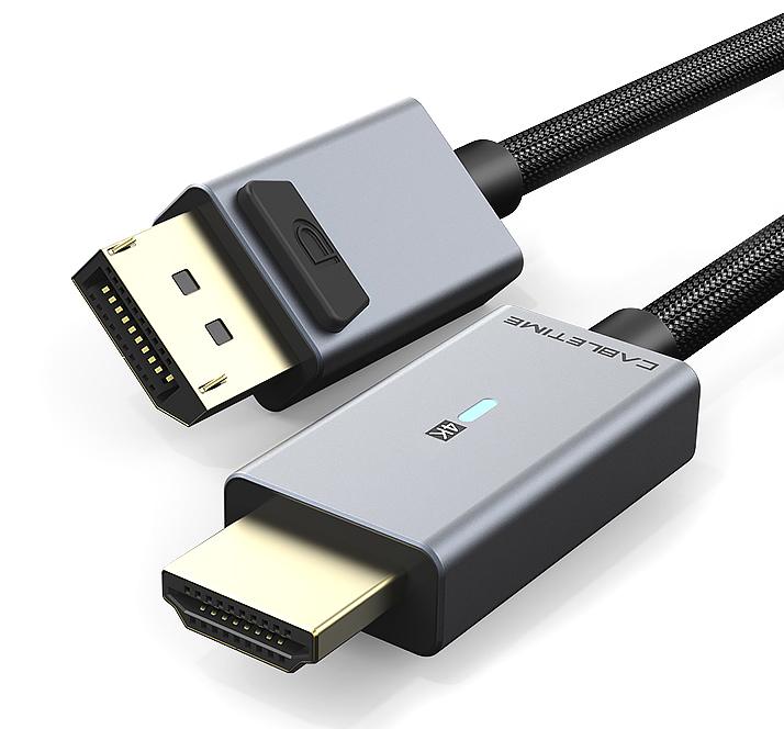 6975285501464 CABLETIME καλώδιο DisplayPort σε HDMI CT-AV585-P02G4K, 4K/30Hz, 1.8m, μαύρο - Image 1