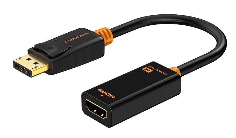 6975285502669 CABLETIME αντάπτορας DisplayPort σε HDMI CT-AV586-01G4K, 4K/30Hz, μαύρος - Image 1