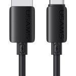 USAMS καλώδιο USB-C σε USB SJ786, σιλικόνης, 3A, 480Mbps, 1m, μαύρο