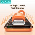 USAMS καλώδιο USB-C σε USB SJ786, σιλικόνης, 3A, 480Mbps, 1m, λευκό - Image 3