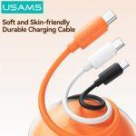 USAMS καλώδιο USB-C SJ787, σιλικόνης, 60W, 480Mbps, 1m, λευκό - Image 2