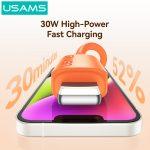 USAMS καλώδιο Lightning σε USB-C SJ788, σιλικόνης, 30W, 480Mbps, 1m, μαύρο - Image 3