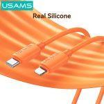 USAMS καλώδιο Lightning σε USB-C SJ788, σιλικόνης, 30W, 480Mbps, 1m, μαύρο - Image 6