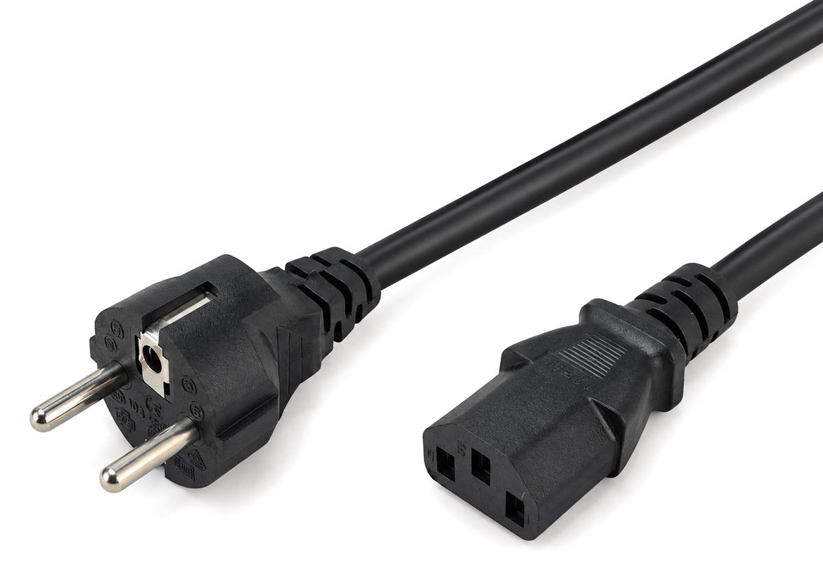 CAB-P050 POWERTECH καλώδιο τροφοδοσίας CAB-P050, 3x 0.75mm², CCS, 1m, μαύρο - Image 1