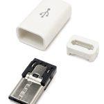 POWERTECH βύσμα micro USB CAB-U164, 480Mbps, λευκό