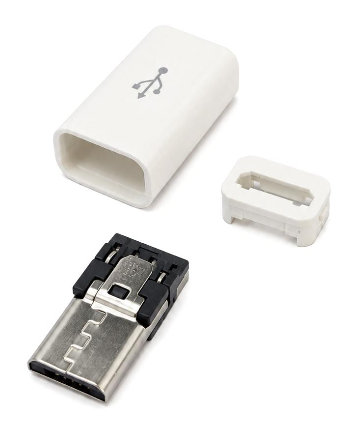 CAB-U164 POWERTECH βύσμα micro USB CAB-U164, 480Mbps, λευκό - Image 1